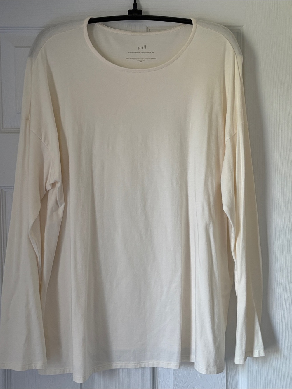 J. Jill Cream Long-Sleeve Crewneck Tee
